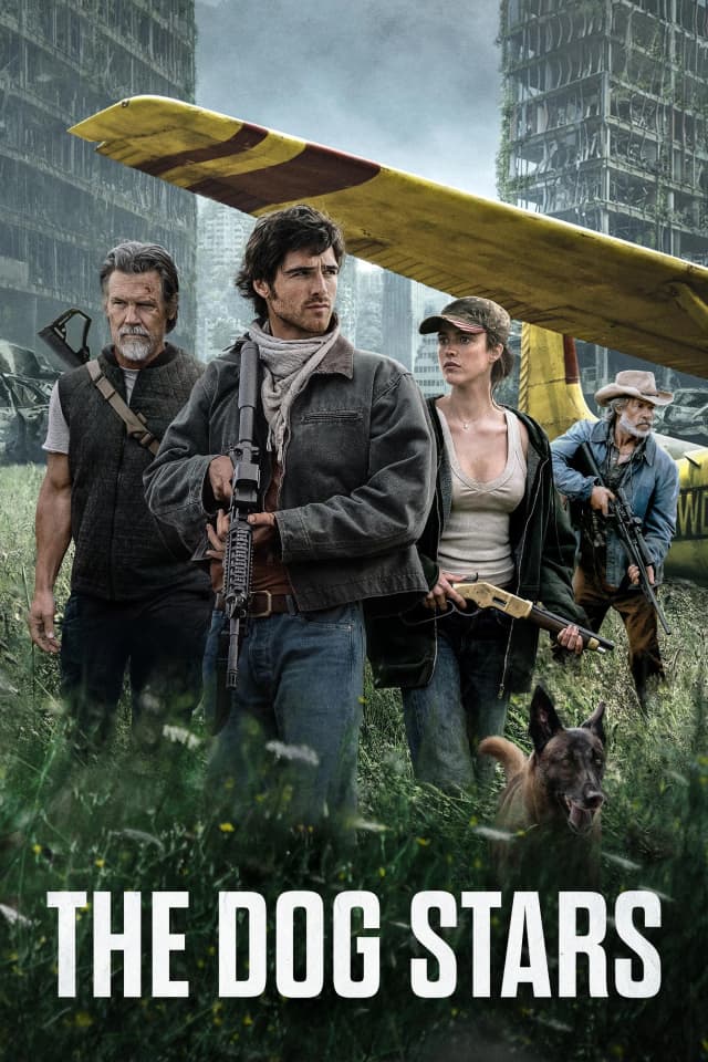 After the world's population has been ravaged by a pandemic, a man lives a lonesome existence in a Colorado airplane hangar with his dog and a dour gunman he has befriended. When a mysterious transmission comes through on the radio while he’s flying his old Cessna, it sparks a hunt for the provenance of the sound.