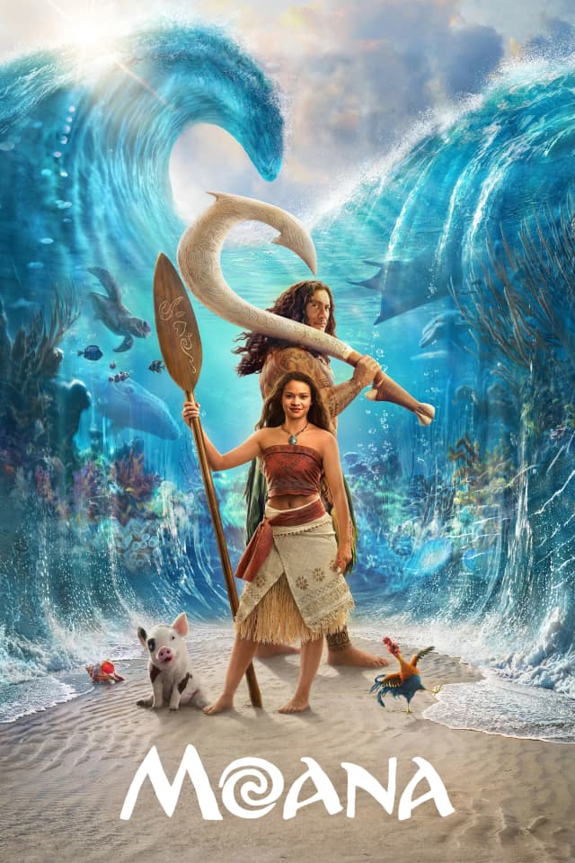 Teenage Moana answers the Ocean's call and, for the first time, voyages beyond the reef of her island of Motunui with infamous demigod Maui on an unforgettable journey to restore prosperity to her people.