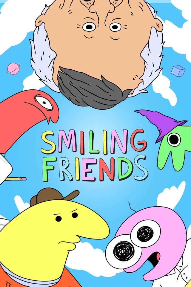 Smiling Friends Inc. is a small company whose main purpose is to bring happiness and make people smile. The series follows the day-to-day lives and misadventures of its representatives, the lazy, cynical Charlie, and the cheerful, optimistic Pim, as they try to cheer up and comfort the troubled people who call their company's hotline. They receive seemingly simple requests but the jobs turn out to be more complicated than they seem, making it difficult to bring happiness to the world.